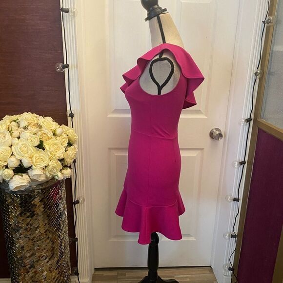 Aqua one shoulder mini dress, XS - Picture 5 of 8